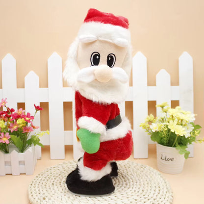 Electric Twerking Santa Toy Adorable Decorative Plush Toy for Kids Children Xmas Decoration Twerking Musical Santa Holiday Decor