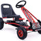 Go Kart for Kids, 4 Wheel Quad Off-Road Pedal on Foot Go Cart W/Steering Wheels & Adjustable Seat, 2 Safety Brakes, EVA Tires, Clutch, Outdoor Racer Ride on Pedal Car (Red)