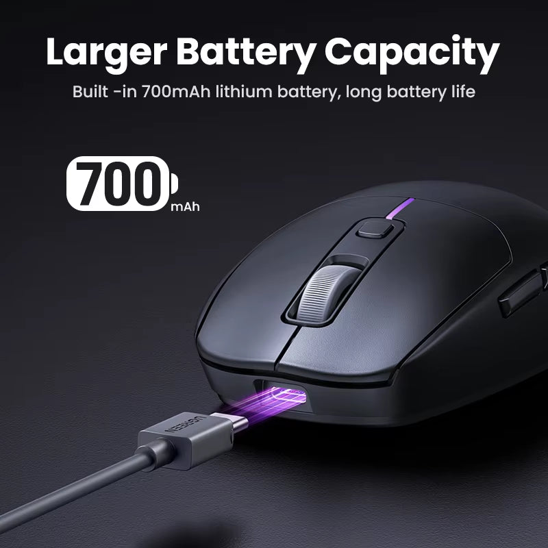 Gaming Mouse 5000DPI Wireless Mouse Bluetooth 5.0 2.4G Wired Rechargeable Gamer Mice 6 Buttons for Macbook Tablet Laptops