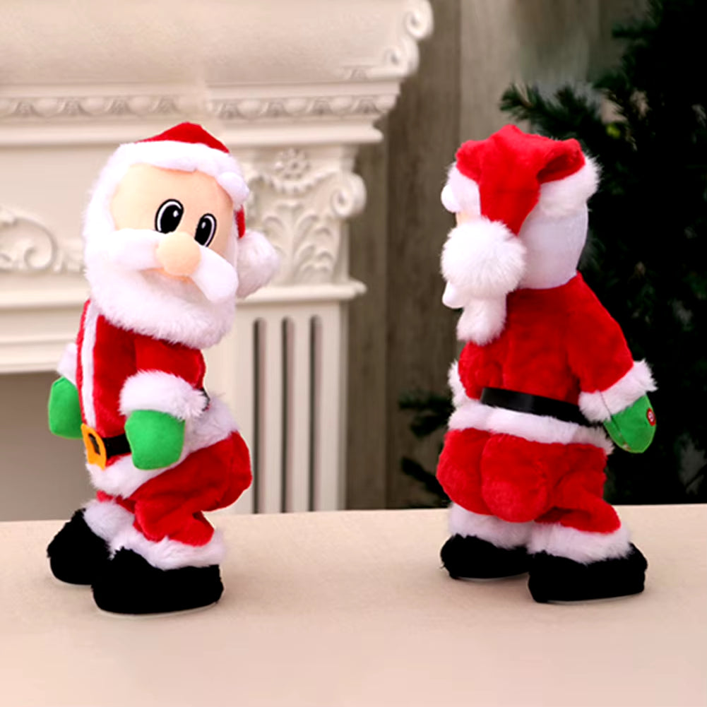 Electric Twerking Santa Toy Adorable Decorative Plush Toy for Kids Children Xmas Decoration Twerking Musical Santa Holiday Decor