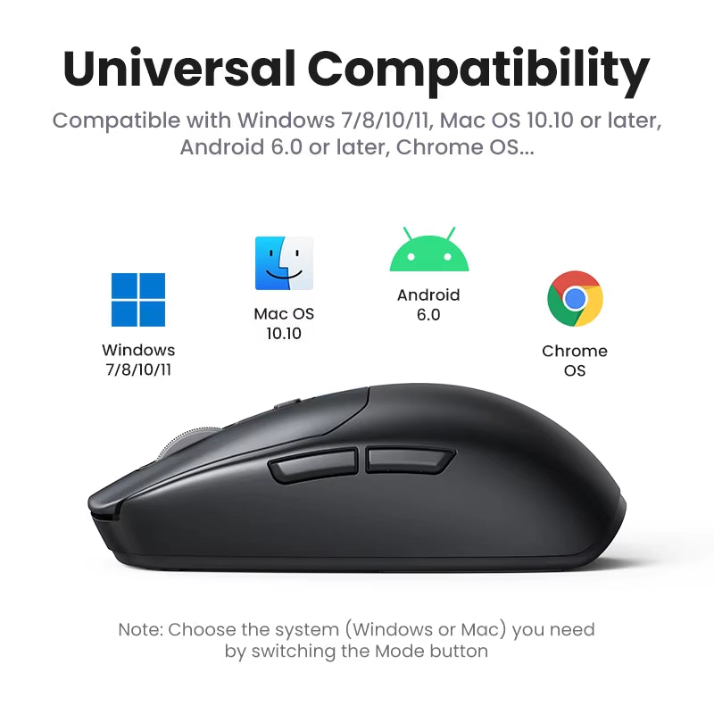 Gaming Mouse 5000DPI Wireless Mouse Bluetooth 5.0 2.4G Wired Rechargeable Gamer Mice 6 Buttons for Macbook Tablet Laptops