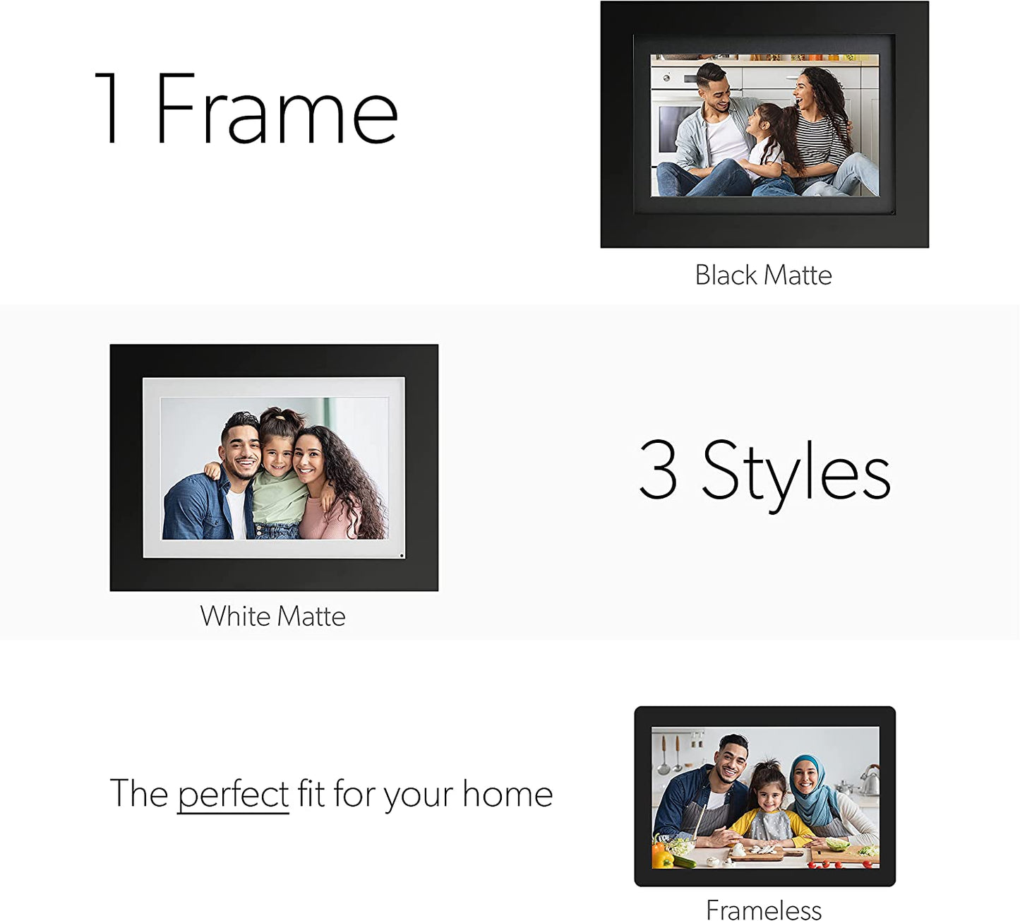 Simplysmart Home Photoshare Friends and Family Smart Frame Digital Photo Frame, Send Pics from Phone to Frame, Wifi, 8 GB, Holds over 5,000 Photos, HD, 1080P, Ios, Android (14", Black)