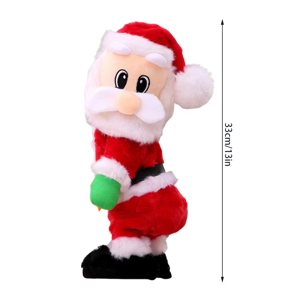 Electric Twerking Santa Toy Adorable Decorative Plush Toy for Kids Children Xmas Decoration Twerking Musical Santa Holiday Decor