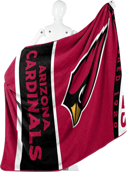 NFL Arizona Cardinals Unisex-Adult Raschel Throw Blanket, 60" X 80", 12Th Man