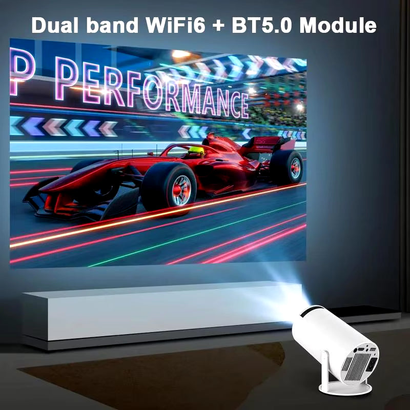 Portable 4K UHD Projector, 180° Rotatable WIFI6 Bluetooth5.0 Projector, Multifunctional Projector for Home Theater, Outdoor