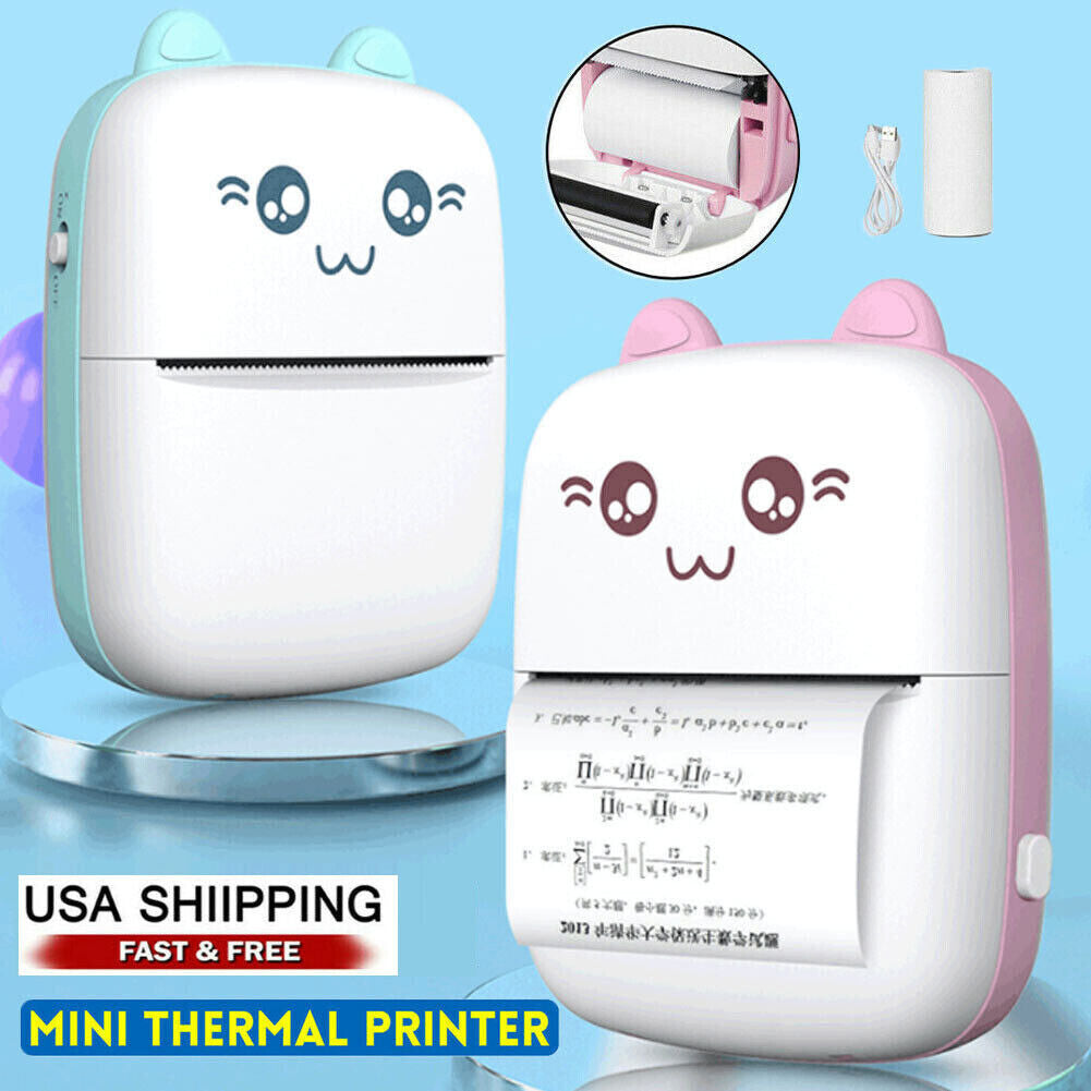 Mini Printer Portable, Pocket Thermal Printer, Wireless Bluetooth Printer Compatible with Ios Android for Picture Receipt Label Note Printing